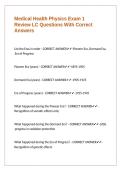 Medical Health Physics Exam 1 Review LC Questions With Correct Answers&period;