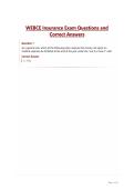 WEBCE Insurance Exam Questions and Correct Answers
