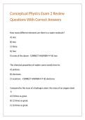 Conceptual Physics Exam 2 Review Questions With Correct Answers
