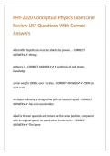 PHY-2020 Conceptual Physics Exam One Review USF Questions With Correct Answers