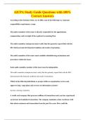 AICPA Study Guide Questions with 100&percnt;&NewLine;Correct Answers