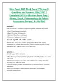 West Coast EMT Block Exam 2 Version B Questions and Answers 2026&sol;2027 &vert; Complete EMT Certification Exam Prep &vert; Airway&comma; Shock&comma; Pharmacology & Patient Assessment Review &vert; A&plus; Verified