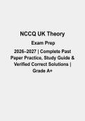 NCCQ UK Theory Exam Prep 2026&ndash;2027 &vert;  Complete Past Paper Practice&comma; Study Guide & Verified Correct Solutions  &vert; Grade A&plus;&period;pdf