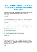 WALL STREET PREP EXAM STUDY GUIDE QUESTIONS AND ANSWERS 100&percnt; PASS