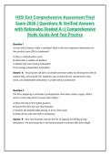 HESI Exit Comprehensive Assessment Final Exam 2026 &vert; Questions & Verified Answers with Rationales Graded A&plus;&vert; Comprehensive Study Guide And Test Practice
