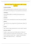 EDF 6222 Final Test Questions with Correct&NewLine;Answers