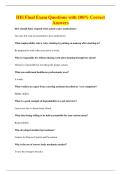 IHS Final Exam Questions with 100&percnt; Correct&NewLine;Answers