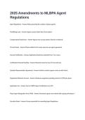 Amendments to MLBPA Agent Regulations Exam Questions and Answers