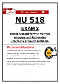 NU 518&NewLine;EXAM 2&NewLine;Tested Questions with Verified Answers and Rationales University of South Alabama&period;&NewLine;&NewLine;