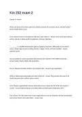 Kin 232 Exam Questions and Answers