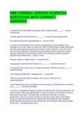 NBE FUNERAL SERVICE SCIENCES QUESTIONS WITH CORRECT ANSWERS