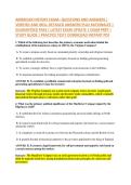 AMERICAN HISTORY EXAM&ndash; QUESTIONS AND ANSWERS &vert; &NewLine;VERIFIED AND WELL DETAILED ANSWERS PLUS RATIONALES &vert; &NewLine;GUARANTEED PASS &vert; LATEST EXAM UPDATE &vert; EXAM PREP &vert; &NewLine;STUDY GUIDE &vert; PRACTICE TEST&vert; DOWNLOAD INSTANT PDF 