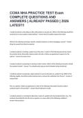 CCMA NHA PRACTICE TEST Exam COMPLETE QUESTIONS AND ANSWERS ALREADY PASSED