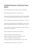 Certified Pharmacy Technician Exam Questions and Answers &lpar;NHA&rpar;