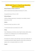 NRNP 6665 Week 11 Final-Exam Questions&NewLine;with Correct Answers