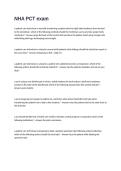 NHA PCT Exam Questions and Answers