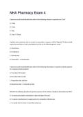 NHA Pharmacy Exam  Questions and Answers