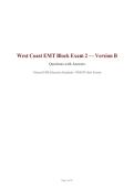 West Coast EMT Block Exam 2 &mdash; Version B&NewLine;Questions with Answers&vert; Latest Update