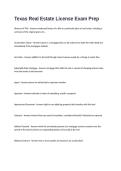 Texas Real Estate License Exam Questions and Answers Prep