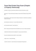 Texas Real Estate Prep Exam Questions and Answers &lpar;Chapter 1 Property Ownership&rpar;