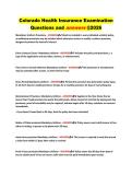 Colorado Health Insurance Examination&NewLine;Questions and answers &commat;2026