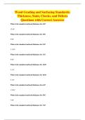 Wood Grading and Surfacing Standards&colon;&NewLine;Thickness&comma; Stain&comma; Checks&comma; and Defects&NewLine;Questions with Correct Answers