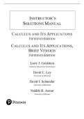 Solutions Manuals for Calculus & Its Applications&comma; 15th Edition by Goldstein