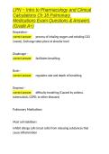 LPN - Intro to Pharmacology and Clinical Calculations Ch 18 Pulmonary Medications Exam Questions & Answers &lpar;Grade A&plus;&rpar;&period;docx&NewLine;&NewLine;