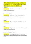 LPN - Intro to Pharmacology and Clinical Calculations Ch 16 Cardiovascular Exam Questions & Answers &lpar;Grade A&plus;&rpar;&period;docx&NewLine;&NewLine;