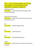LPN - Intro to Pharmacology and Clinical Calculations Ch 15 Endocrine Exam Questions & Answers &lpar;Grade A&plus;&rpar;&period;docx&NewLine;&NewLine;