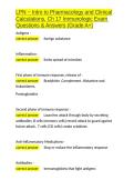 LPN - Intro to Pharmacology and Clinical Calculations&comma; Ch 17 Immunologic Exam Questions & Answers &lpar;Grade A&plus;&rpar;&period;docx&NewLine;&NewLine;