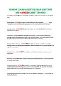 Florida Claims Adjuster Exam questions&NewLine;and answers latest updates 