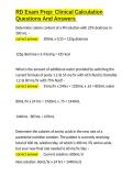 RD Exam Prep Clinical Calculation Questions And Answers&period;docx&NewLine;&NewLine;
