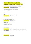 Clinical Calculations Exam 2 Questions & Answers &lpar;Grade A&plus;&rpar;&period;docx&NewLine;&NewLine;