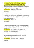 VTNE Medical Calculations Exam Questions & Answers &lpar;Grade A&plus;&rpar;&period;docx&NewLine;&NewLine;