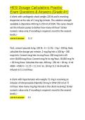 HESI Dosage Calculations Practice Exam Questions & Answers &lpar;Grade A&plus;&rpar;&period;docx&NewLine;&NewLine;