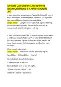 Dosage Calculations Assignment Exam Questions & Answers &lpar;Grade A&plus;&rpar;&period;docx&NewLine;&NewLine;