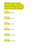 NURSING 1165 CLINICAL CALCULATIONS CHAPTER 2 PRACTICE PROBLEMS EXAM QUESTIONS AND ANSWERS&period;docx&NewLine;&NewLine;