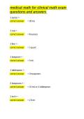 medical math for clinical math exam questions and answers&period;docx&NewLine;&NewLine;