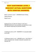 FDOT EARTHWORK LEVEL 1 &NewLine;2026&sol;2027 ACTUAL QUESTIONS &NewLine;WITH VERIFIED ANSWERS&period; 