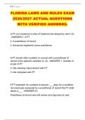 FLORIDA LAWS AND RULES EXAM &NewLine;2026&sol;2027 ACTUAL QUESTIONS &NewLine;WITH VERIFIED ANSWERS&period;