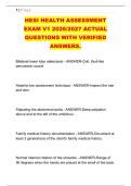 HESI HEALTH ASSESSMENT &NewLine;EXAM V1 2026&sol;2027 ACTUAL &NewLine;QUESTIONS WITH VERIFIED &NewLine;ANSWERS&period; 