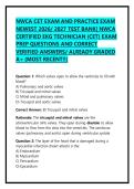 NWCA CET EXAM AND PRACTICE EXAM &NewLine;NEWEST 2026&sol; 2027 TEST BANK&vert; NWCA &NewLine;CERTIFIED EKG TECHNICIAN &lpar;CET&rpar; EXAM &NewLine;PREP QUESTIONS AND CORRECT &NewLine;VERIFIED ANSWERS&sol; ALREADY GRADED &NewLine;A&plus; &lpar;MOST RECENT&excl;&excl;&rpar; 