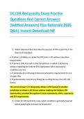 DC CPA Reciprocity Exam Practice &NewLine;Questions And Correct Answers &NewLine;&lpar;Verified Answers&rpar; Plus Rationale 2026 &NewLine;Q&A&vert; Instant Download Pdf