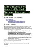 2026&sol;2027 S-Tier Elite Universal Test Bank&colon; Public Health Nursing &lpar;Stanhope 11th Edition&rpar; &vert; Complete Rationales & Mentor Analysis
