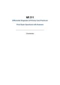 NR 511 Differential Diagnosis & Primary Care Practicum Final Exam Questions with Answers&vert; Chamberlain