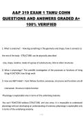 A&P 319 Exam 1 TAMU Cohn&colon; Practice Q&A&NewLine;&NewLine;&NewLine;