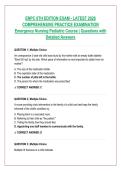 ENPC 6TH EDITION EXAM - LATEST 2026 &NewLine;COMPREHENSIVE PRACTICE EXAMINATION &NewLine;Emergency Nursing Pediatric Course &vert; Questions with &NewLine;Detailed Answers 
