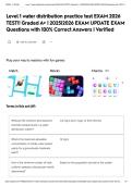 Level 1 water distribution practice test EXAM 2026 TEST&excl;&excl; Graded A&plus; &vert; 2025&vert;2026 EXAM UPDATE EXAM Questions with 100&percnt; Correct Answers &vert; Verified&NewLine;&NewLine;&NewLine;