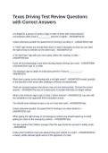 Texas Driving Test Review Questions with Correct Answers